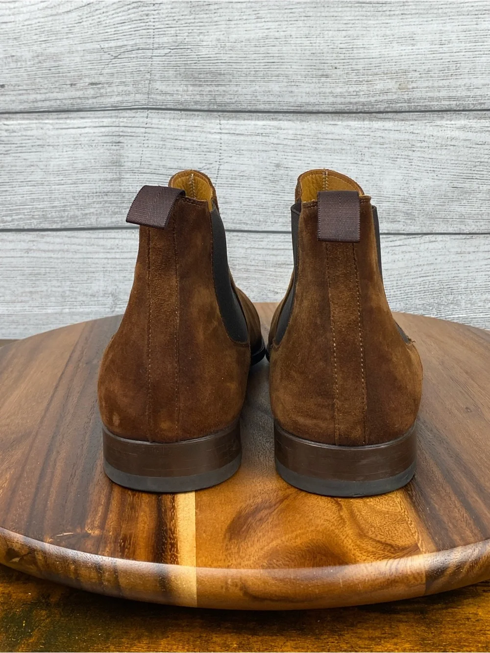 Magnanni Shaw II Men's Cognac Suede Chelsea Boots Shoe Size 9.5 M